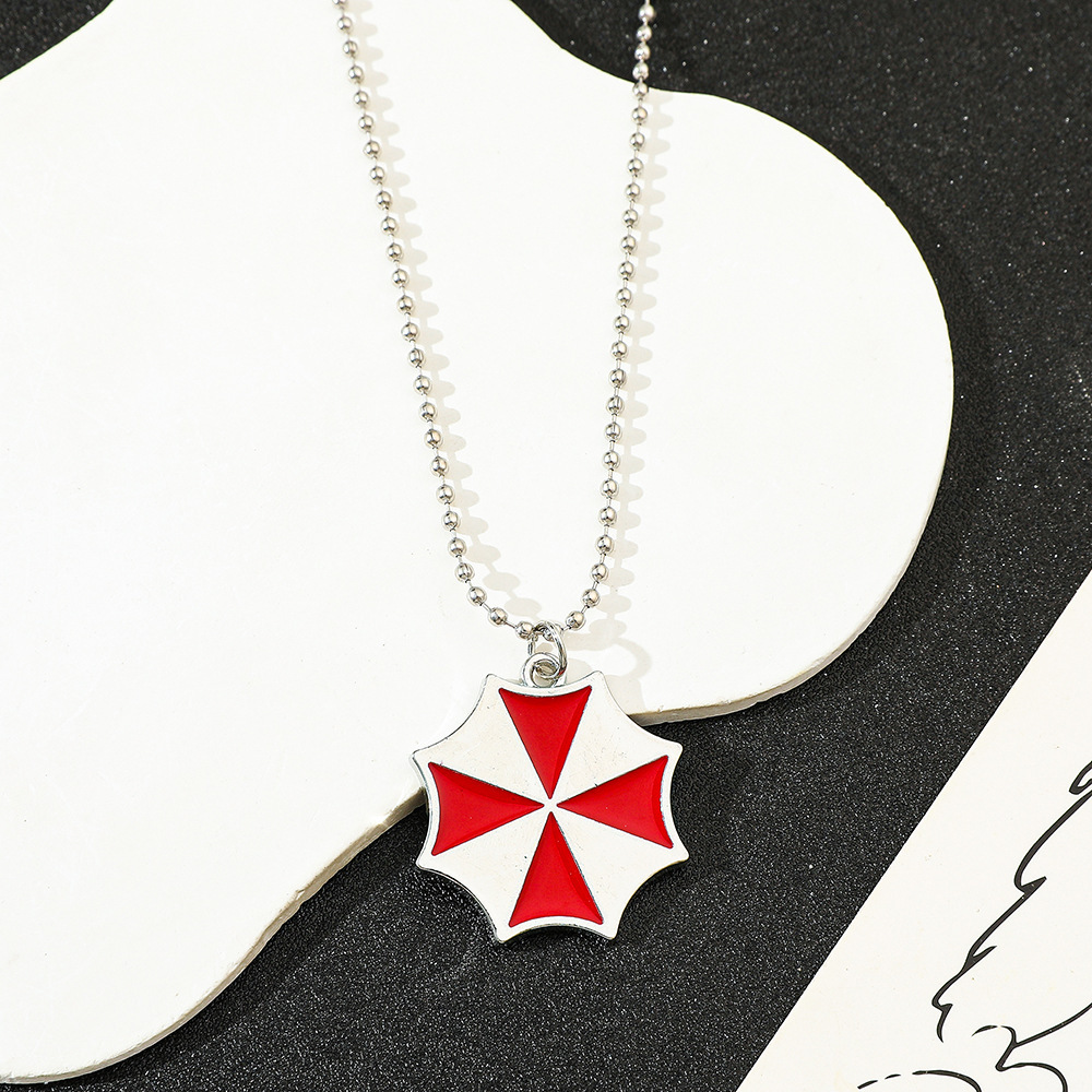 Vintage Tech Accessories - Collier pendentif parapluie rouge vintage, accessoire