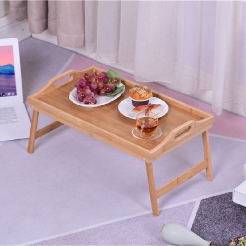 Laptop Stand Bamboo - Plateau de lit Portable en bois