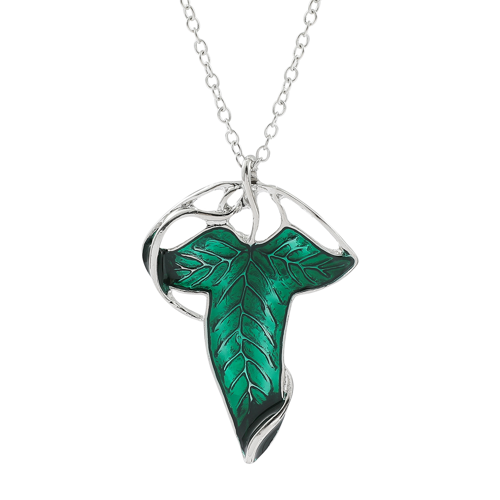 Vintage Tech Accessories - Collier pendentif feuille verte vintage, bijou
