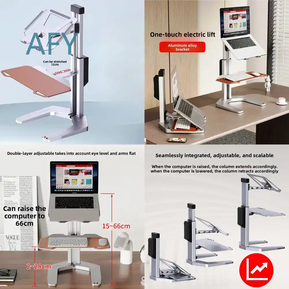 Laptop Stand Bamboo - Convertisseur de bureau électrique réglable en