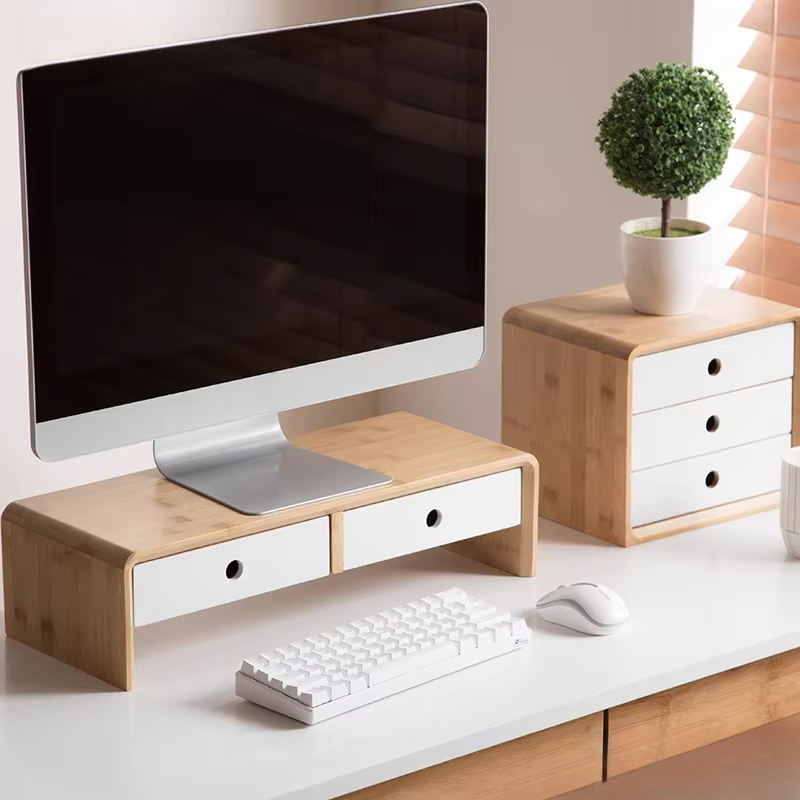 Laptop Stand Bamboo - Support de moniteur d'ordinateur portable en