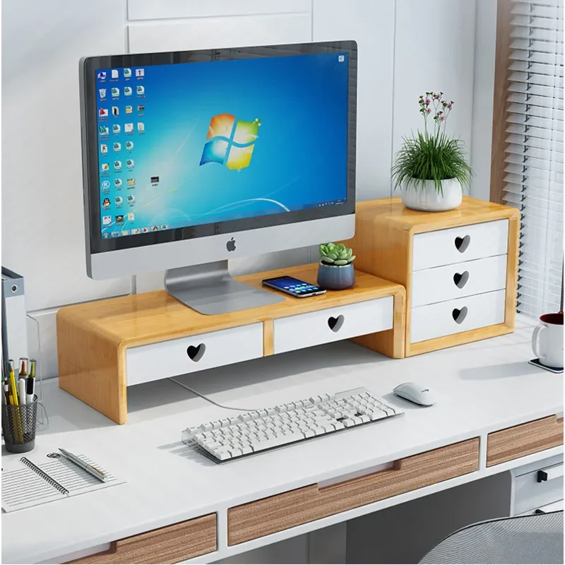 Laptop Stand Bamboo - Support de bureau en bambou naturel,