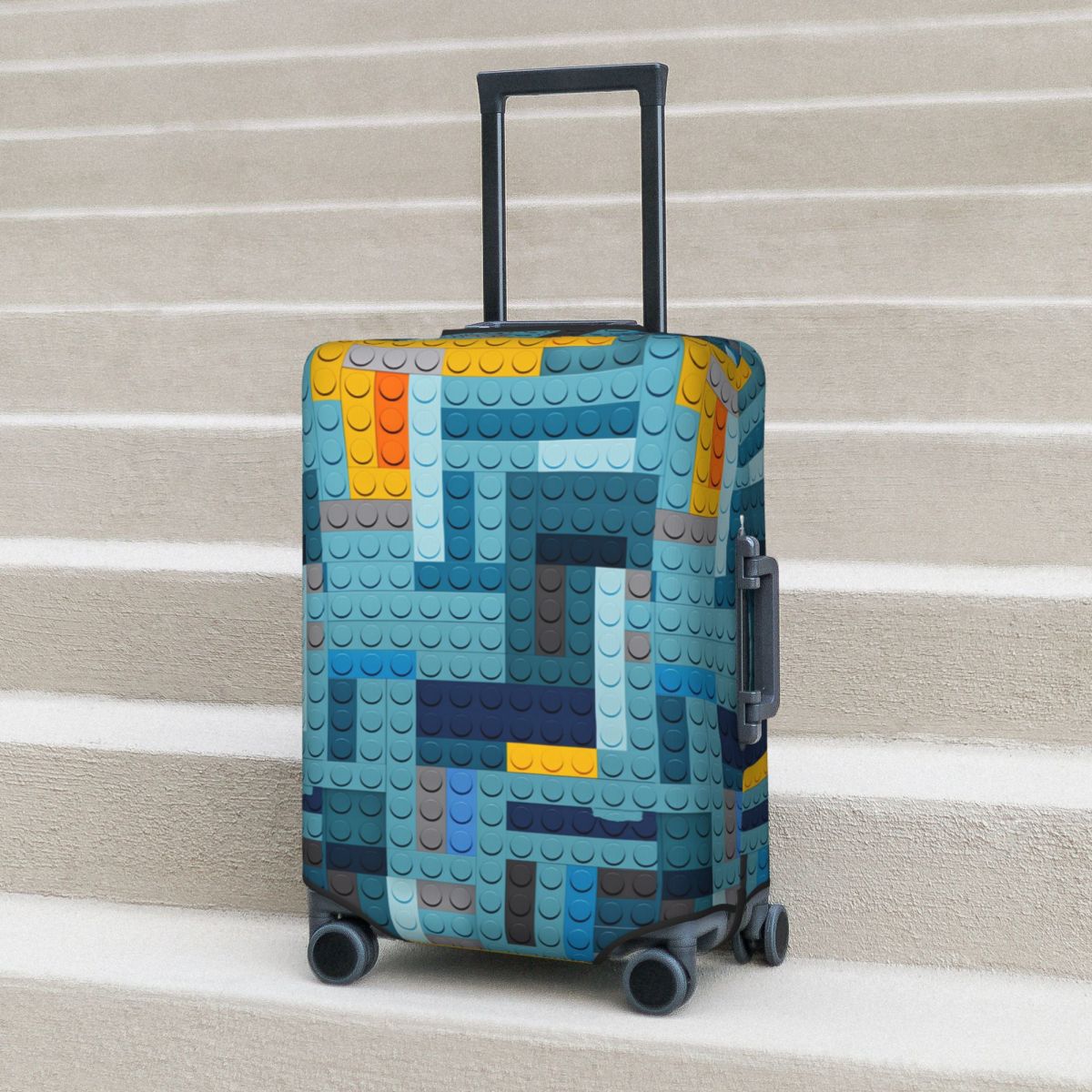 Tech Accessories Travel - Housse de valise Blue Tech Pixel
