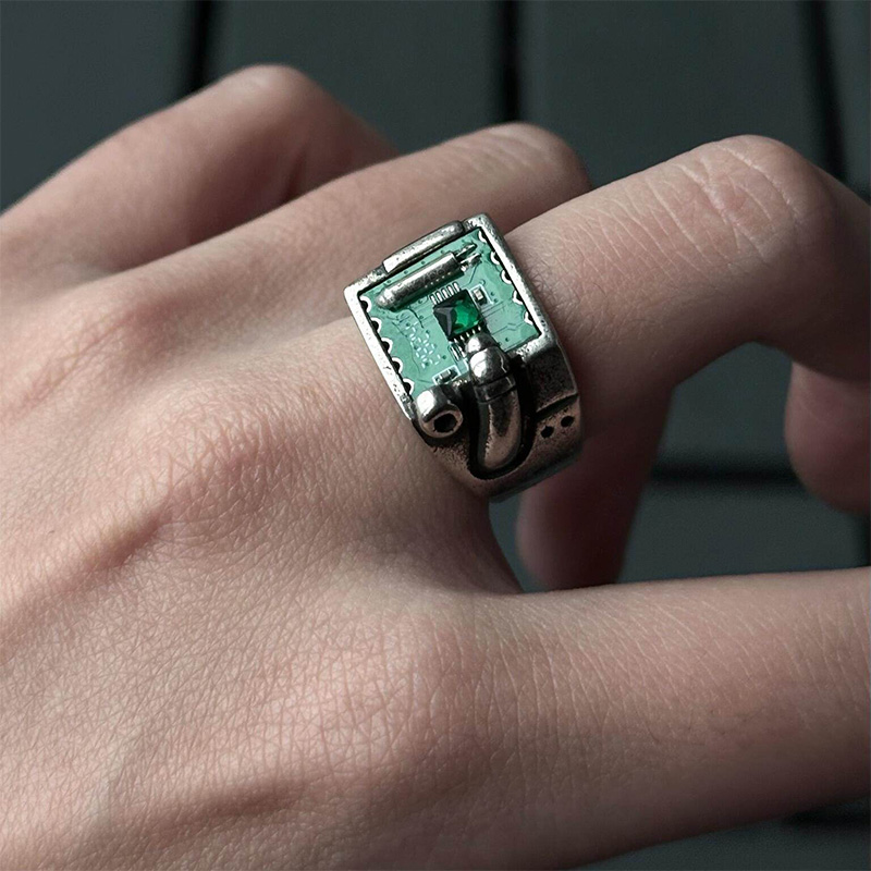 Bague à motif PCB inspirée de  - Tech Accessories Industry avis et prix
