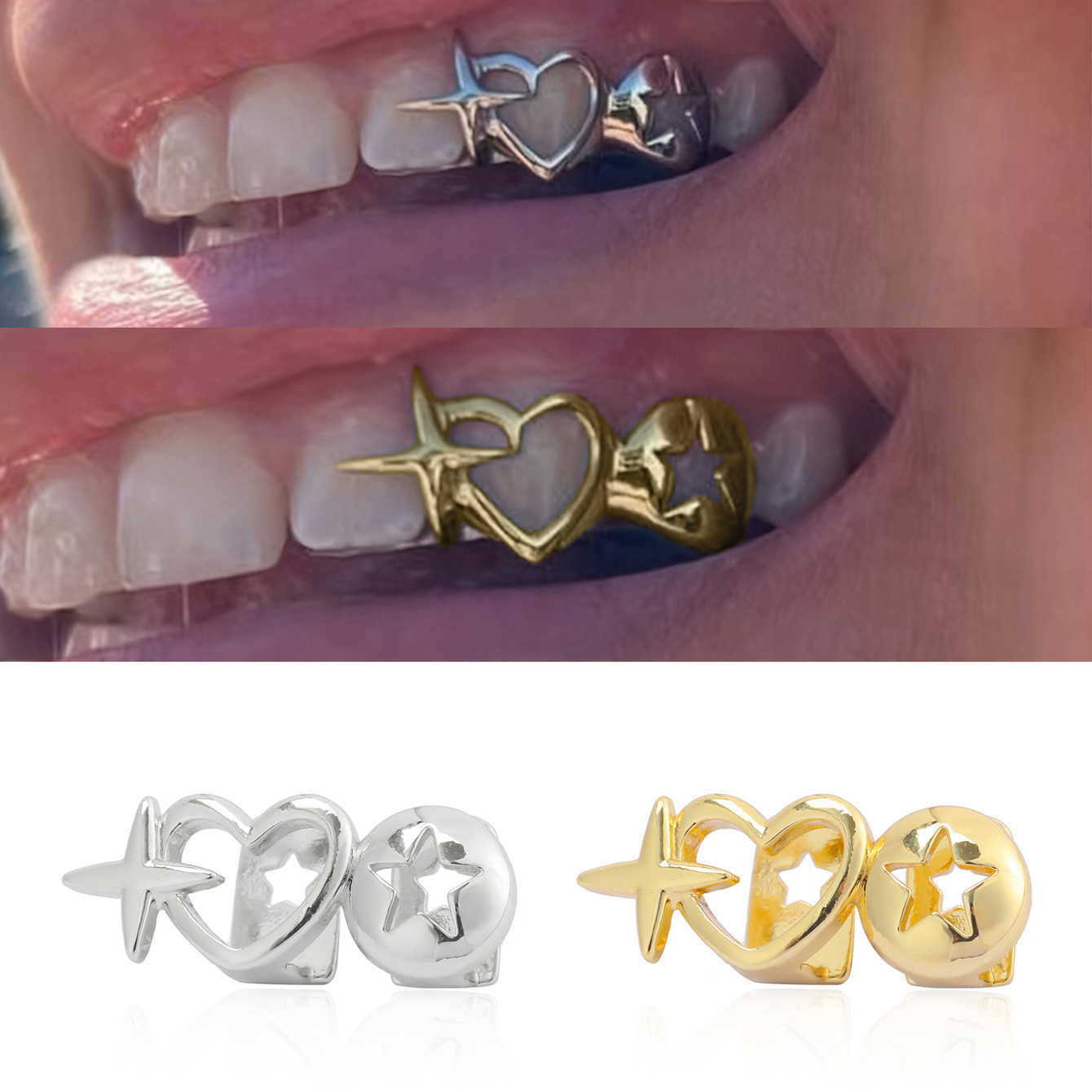 Punk Hip Hop creux coeur dents - Vintage Tech Accessories avis et prix